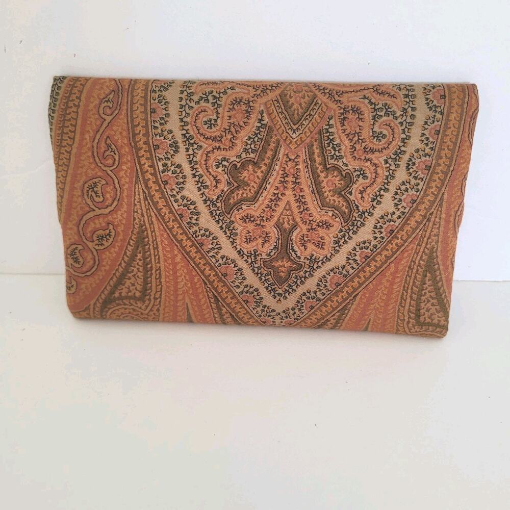Etro Profumi Paisley Brown Mini Small Wallet Pouch Retro Vintage - Picture 2 of 6